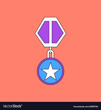 Flat icon design collection military medal vector image