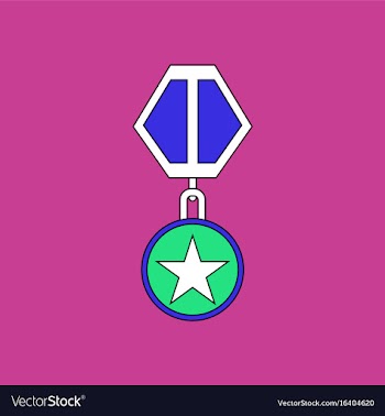 Flat icon design collection military medal vector image