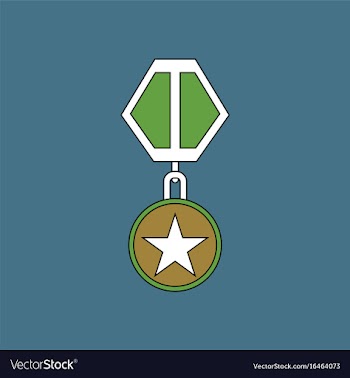 Flat icon design collection military medal vector image