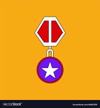 Flat icon design collection military medal vector image