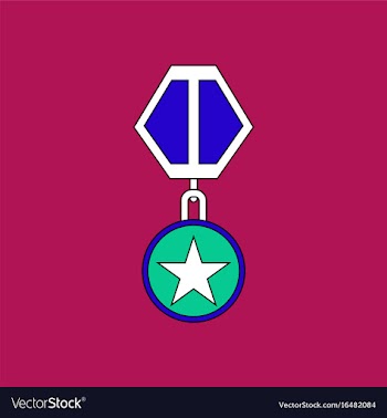 Flat icon design collection military medal vector image