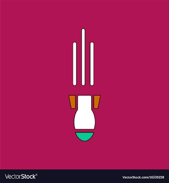 Flat icon design collection military mortar shell vector image