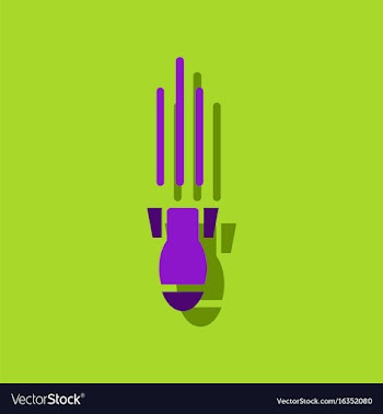 Flat icon design collection military mortar shell vector image