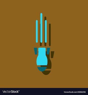 Flat icon design collection military mortar shell vector image