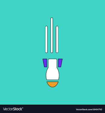 Flat icon design collection military mortar shell vector image