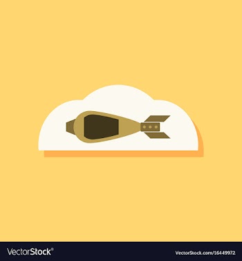 Flat icon design collection military mortar shell vector image