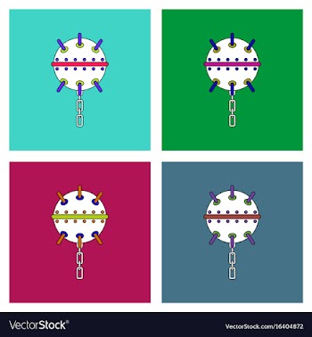 Flat icon design collection military naval mine vector image