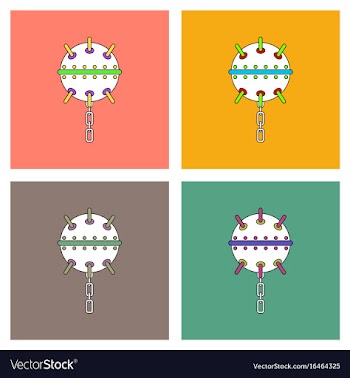 Flat icon design collection military naval mine vector image
