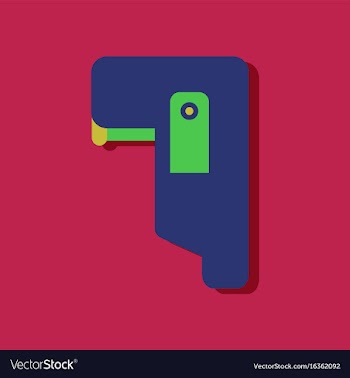 Flat icon design collection military pistol vector image