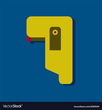Flat icon design collection military pistol vector image