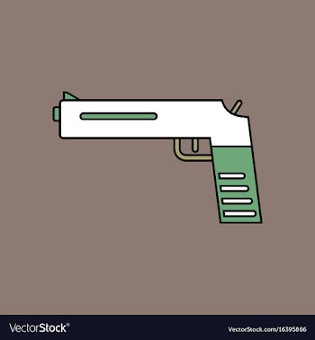 Flat icon design collection military pistol vector image