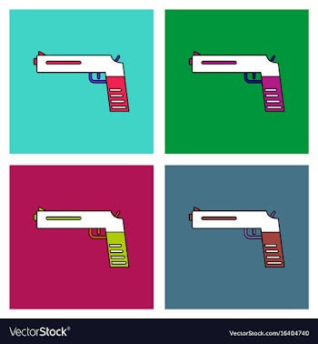 Flat icon design collection military pistol vector image