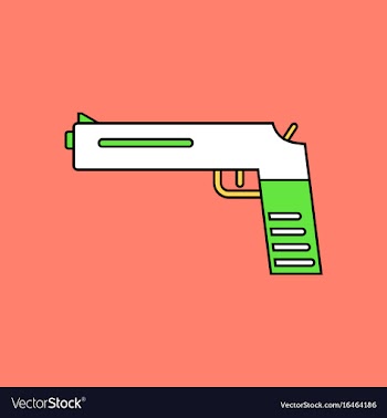 Flat icon design collection military pistol vector image