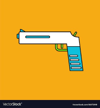 Flat icon design collection military pistol vector image