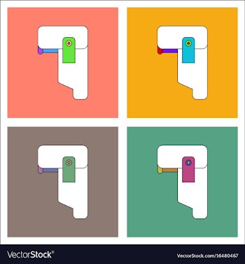 Flat icon design collection military pistol vector image