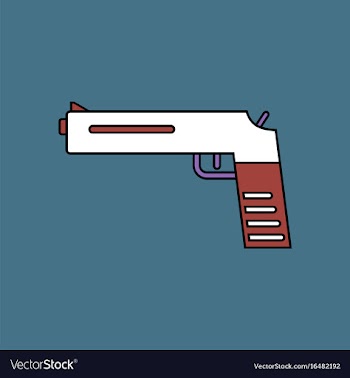 Flat icon design collection military pistol vector image