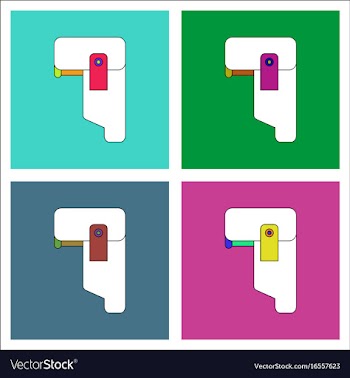 Flat icon design collection military pistol vector image