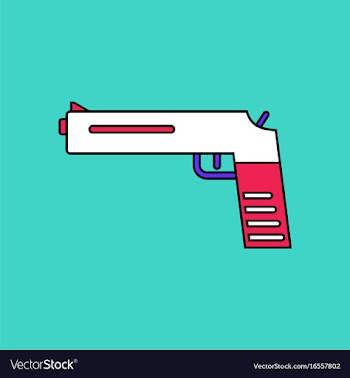 Flat icon design collection military pistol vector image
