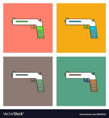 Flat icon design collection military pistol vector image