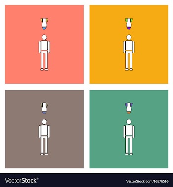 Flat icon design collection military shell and man vector image