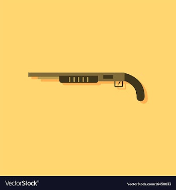 Flat icon design collection military shotgun in vector image