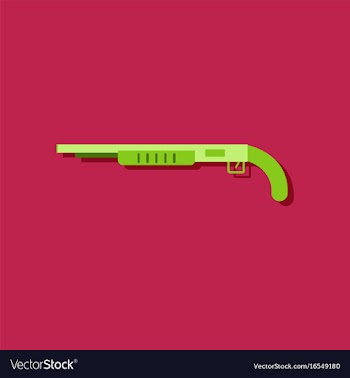 Flat icon design collection military shotgun in vector image