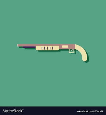 Flat icon design collection military shotgun in vector image
