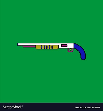 Flat icon design collection military shotgun vector image
