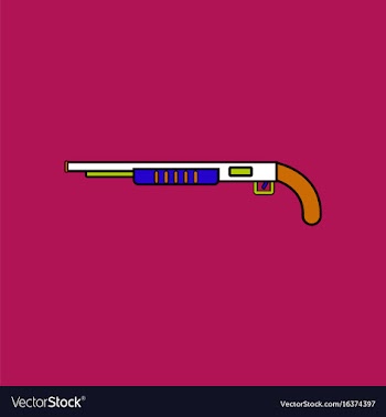 Flat icon design collection military shotgun vector image