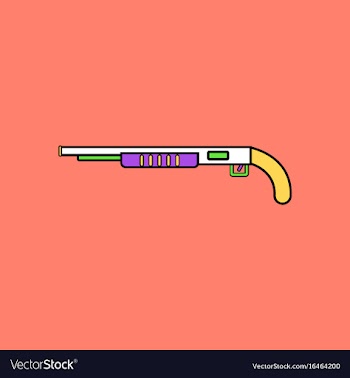 Flat icon design collection military shotgun vector image