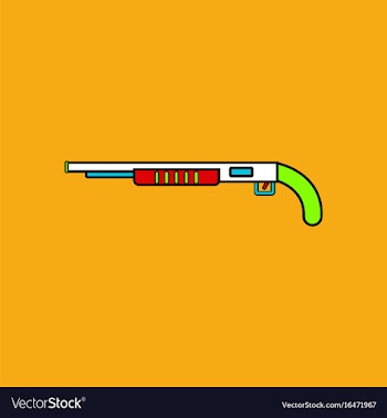Flat icon design collection military shotgun vector image