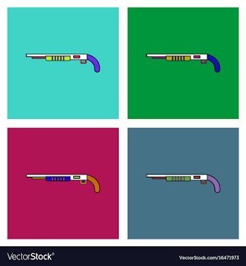 Flat icon design collection military shotgun vector image