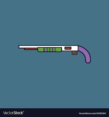 Flat icon design collection military shotgun vector image