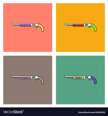 Flat icon design collection military shotgun vector image