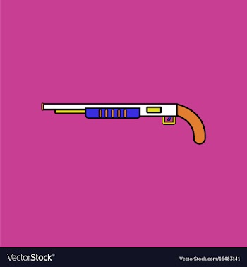 Flat icon design collection military shotgun vector image