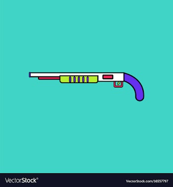 Flat icon design collection military shotgun vector image