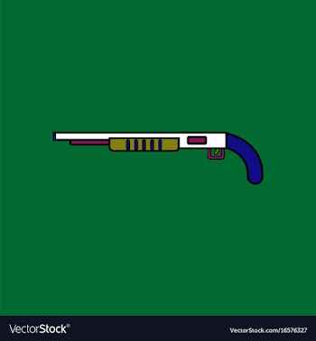 Flat icon design collection military shotgun vector image