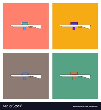 Flat icon design collection military sniper rifle vector image