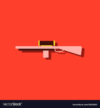 Flat icon design collection military sniper rifle vector image