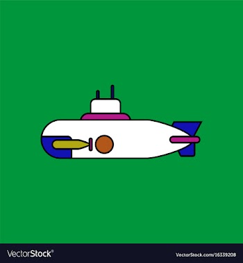 Flat icon design collection military submarine vector image