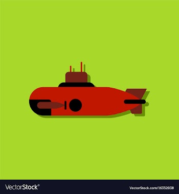 Flat icon design collection military submarine vector image