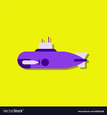 Flat icon design collection military submarine vector image