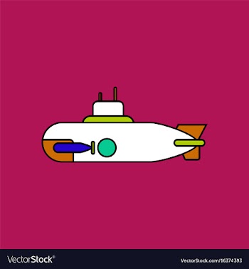Flat icon design collection military submarine vector image