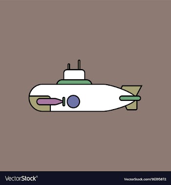 Flat icon design collection military submarine vector image