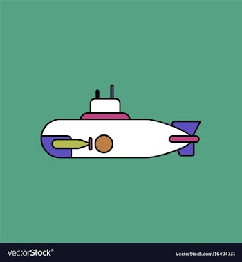 Flat icon design collection military submarine vector image