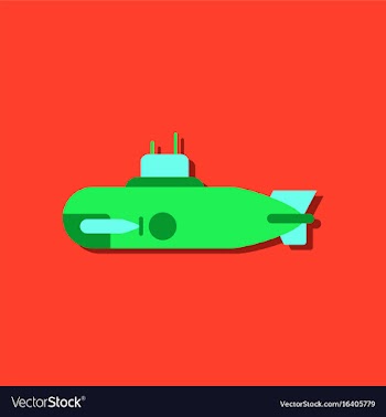 Flat icon design collection military submarine vector image