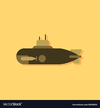 Flat icon design collection military submarine vector image