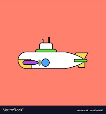 Flat icon design collection military submarine vector image
