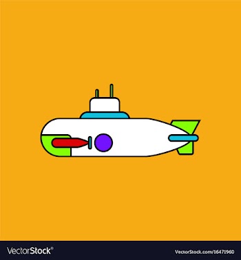 Flat icon design collection military submarine vector image