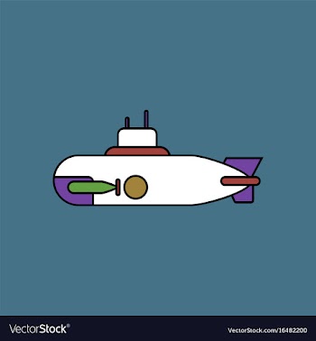 Flat icon design collection military submarine vector image